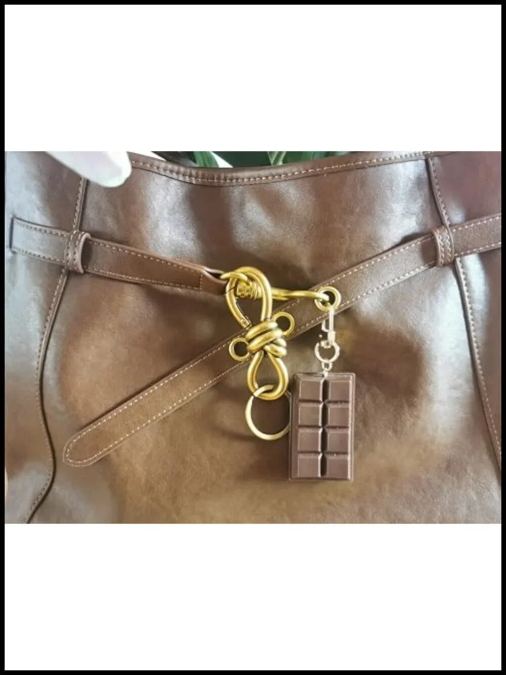 Gold Twist Knot Bag Charm D-Ring Keychain Heavy Duty Spring Snap Hook